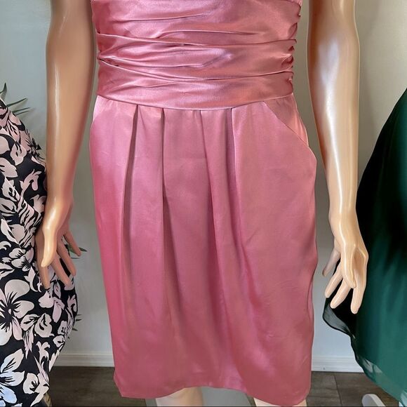 David’s Bridal Short Charmeuse Ruched Dress Size 6 - Picture 7 of 12